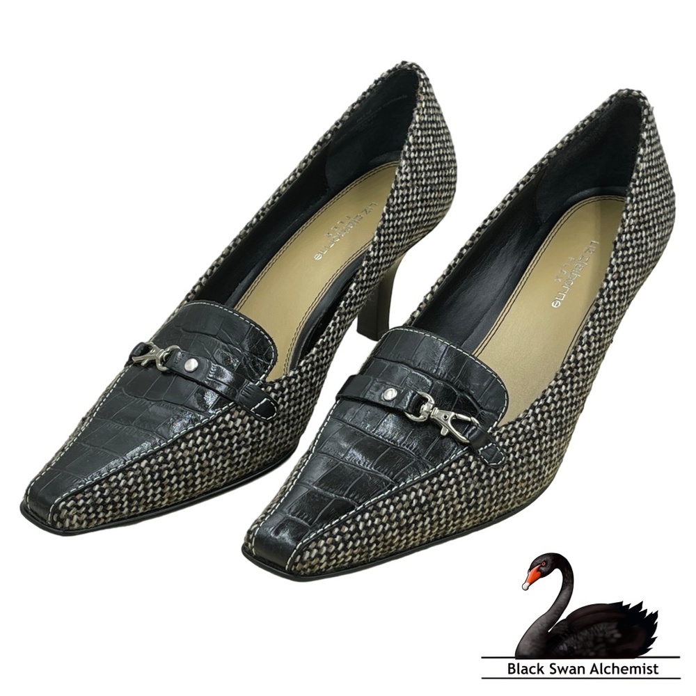 Liz Claiborne Flex Heels Size 8.5 M Delta Black Multi